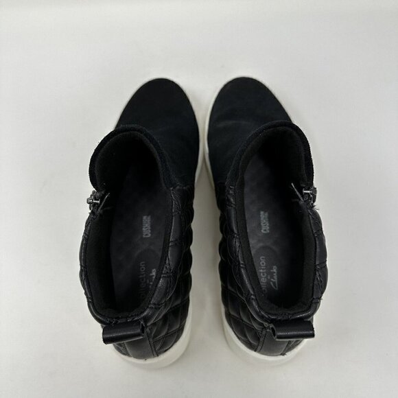 Clarks Ankle Boots Layton Scene black leather zip quilted Size 9.5M - Picture 8 of 13